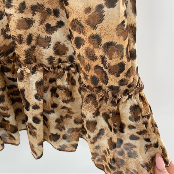 Off Shoulder Leopard, Casual Ruffle Sundress - Picture 5 of 13